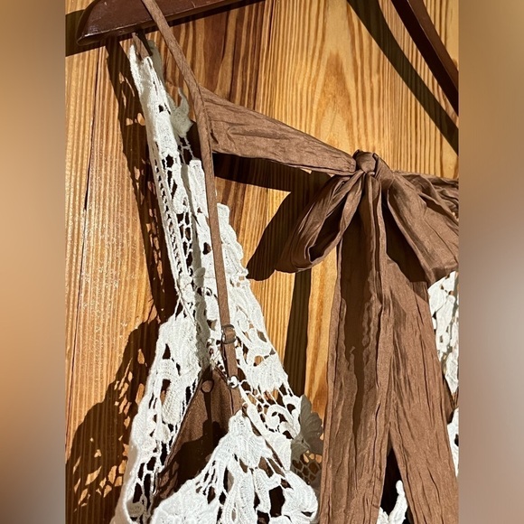 Anthropologie A'Reve Crochet Neck Empire Waist Flare Knee-Length Dress - Picture 9 of 13